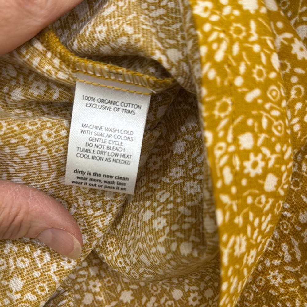 Toad &Co,  Yellow Boxy Bib Collar Blouse - Picture 4 of 5